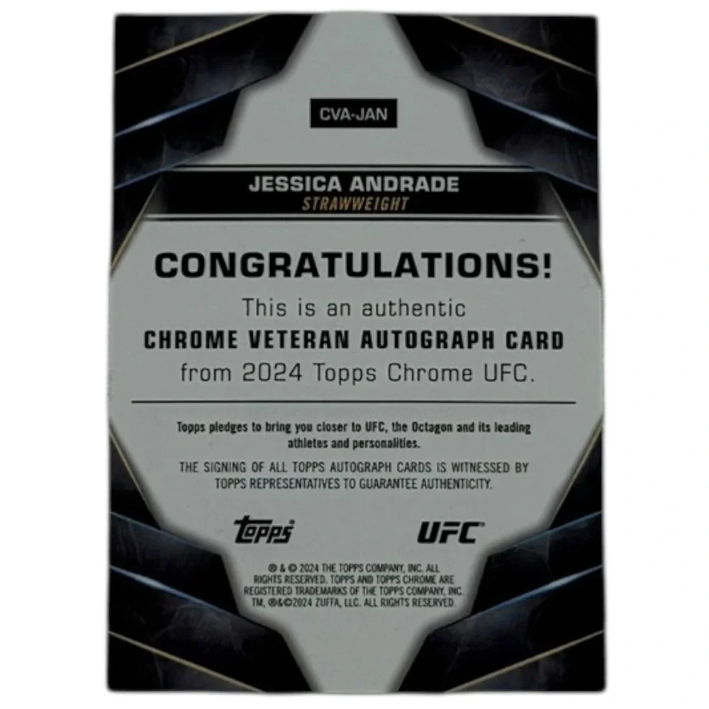 2024 TOPPS CHROME UFC JESSICA ANDRADE‎ #CVA-JAN AUTO STRAWWEIGHT